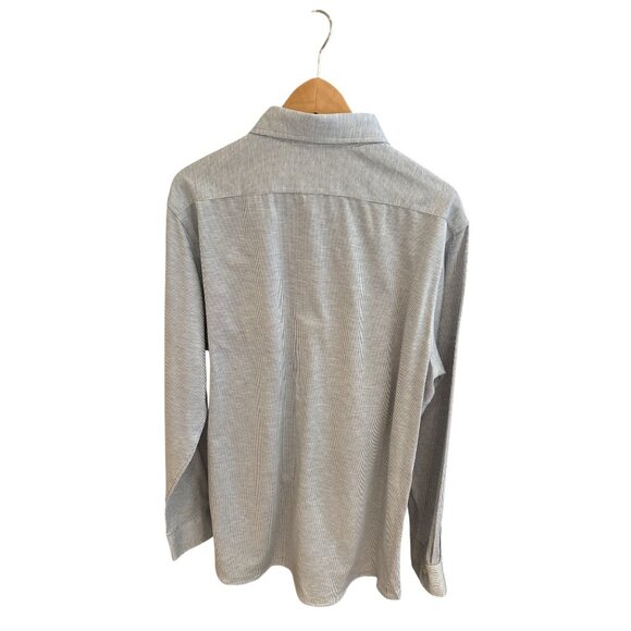 Cremieux Long Sleeve Button Down Shirt | Gray Microstripe | Smart Casual Minimal - Picture 2 of 5